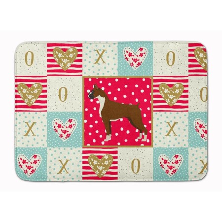 Carolines Treasures 19 x 27 in. Boxer Love Machine Washable Memory Foam Mat CK5916RUG